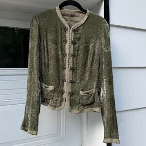 Reversible Moss Green Velvet Boho Renaissance Jacket